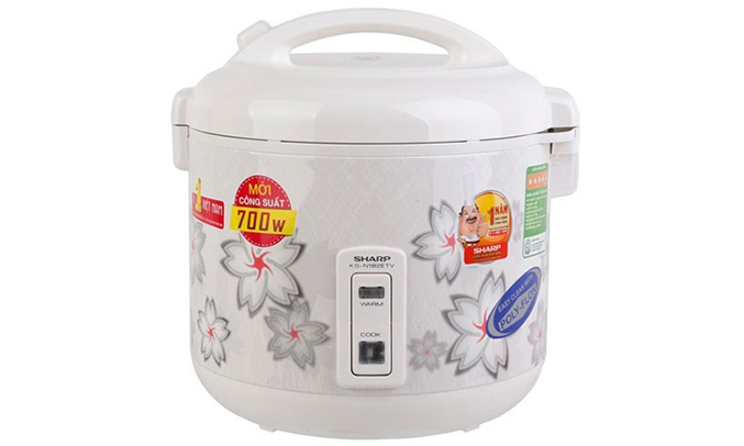 Nồi cơm điện Sharp KS-N182ETV màu bạc dung tích 1.8 lít