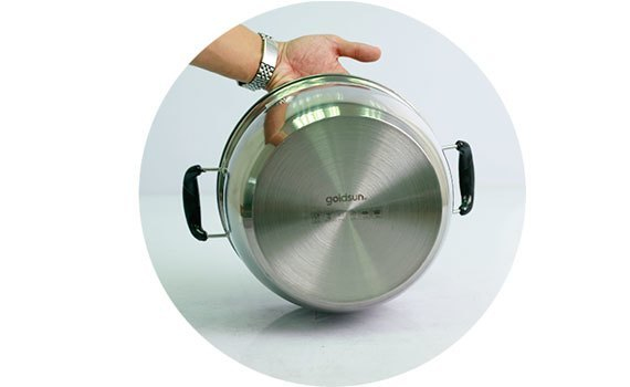Nồi inox Goldsun GE21 F18-1302SG 18cm có đáy nồi ba lớp