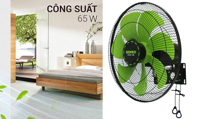Quạt treo Senko TC1622 màu đen két công suất lớn