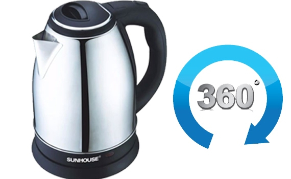 Ấm siêu tốc Inox Sunhouse SHD1056 với đế xoay 360 độ