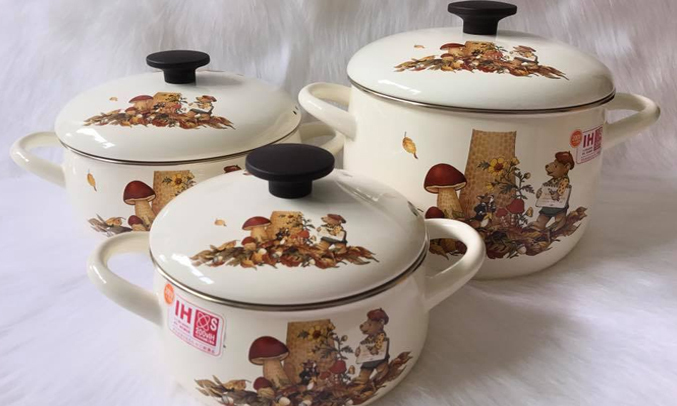 Bộ 3 nồi tráng men Fujihoro FTCV-3 giứ nhiệt tốt