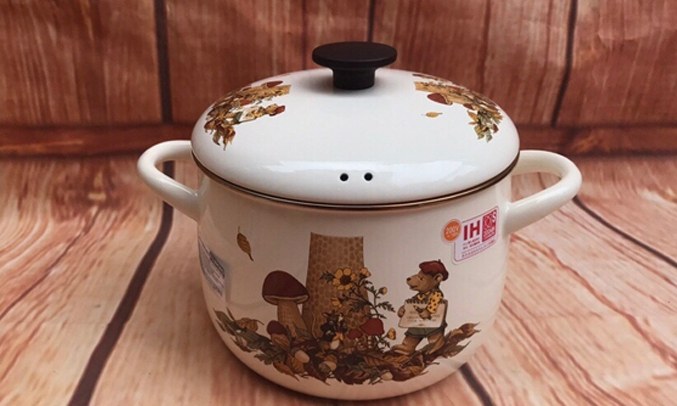 Bộ 3 nồi tráng men Fujihoro FTCV-3 hoạ tiết đẹp mắt