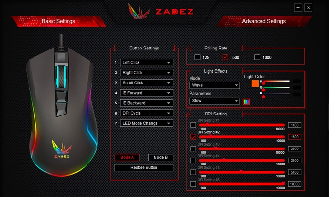 Chuột Gaming có dây Zadez GT-615M Đen - 9 phím chức năng tiện lợi