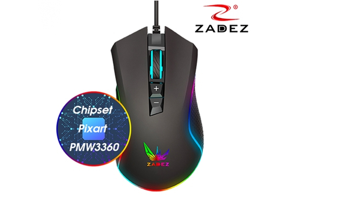 Chuột Gaming có dây Zadez GT-615M Đen - Độ chính xác cao