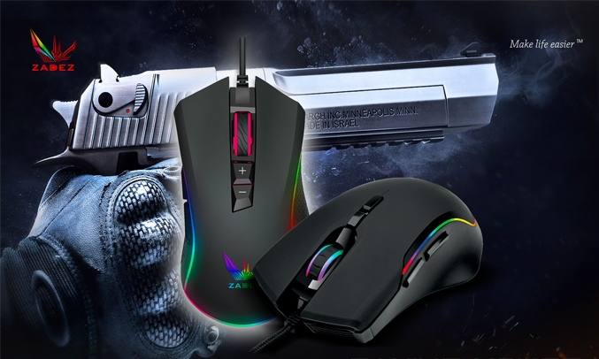 Chuột Gaming có dây Zadez GT-615M Đen - Hệ thống đèn LED RGB 16,8 triệu màu
