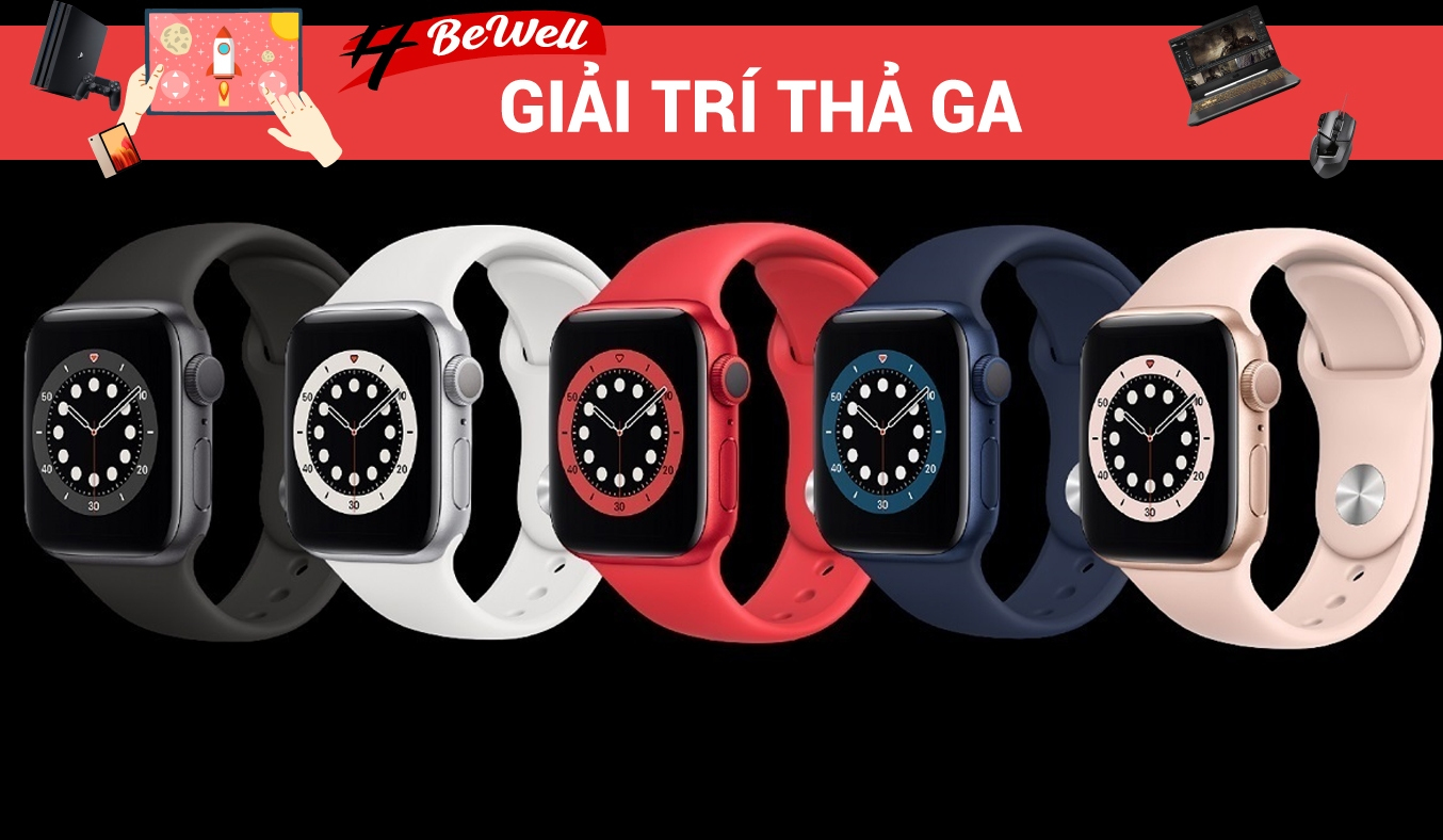 Apple Watch S6 GPS 40mm vỏ nhôm dây cao su Đen - thiết kế sang trọng