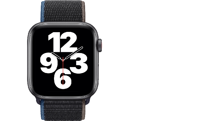 Apple Watch SE LTE 44mm Vỏ nhôm Dây vải Charcoal - Màn hình Retina sắc nét