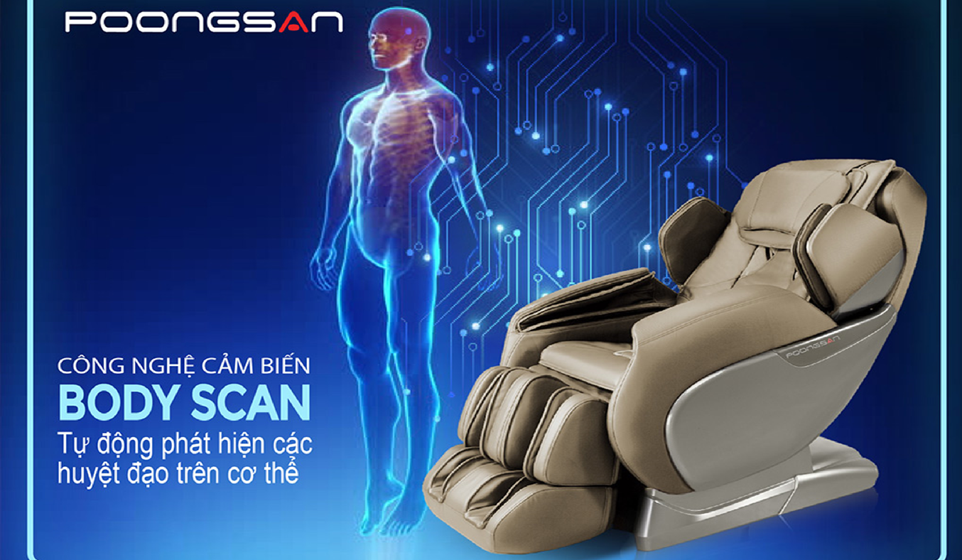 Ghế Massage Poongsan MCP-500-ATLAS - Công nghệ cảm biến Body Scan 