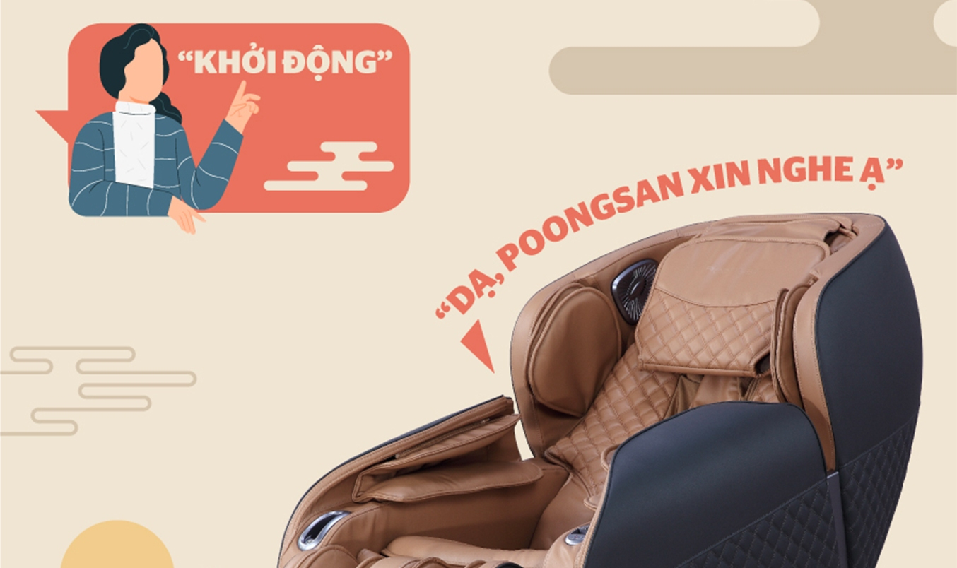Ghế massage Poongsan MCP-302 - Điều khiển bằng giọng nói thông minh