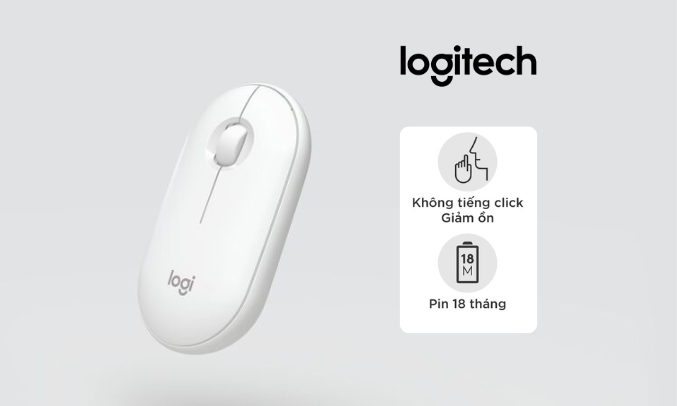 Chuột Logitech Pebble M350 pin tới 18 tháng