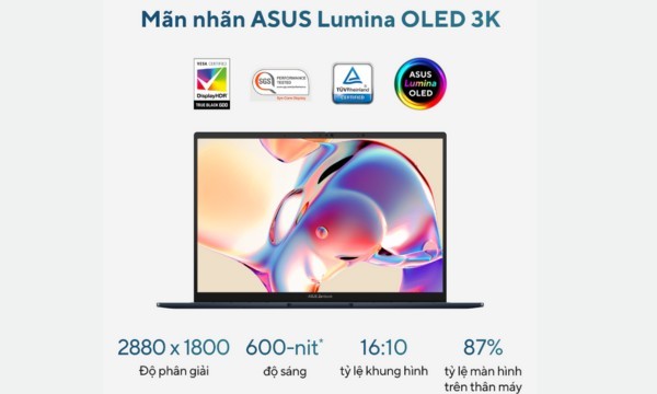 Laptop Asus Zenbook 14 OLED U5-125H (UX3405MA-PP151W) Màn hình Lumina OLED 3K hiển thị đẹp "mãn nhãn"