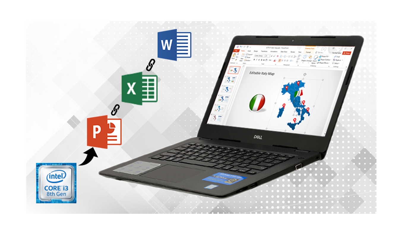 Laptop Dell Vostro 3480 i3- 8145U/4GB/1TB/WIN10 (70187706) nhiều tính năng