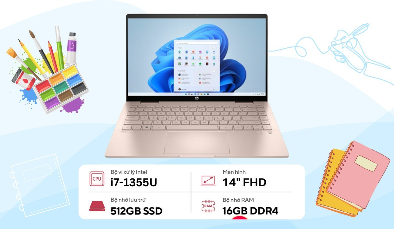 Laptop HP Pavilion X360 14-EK1047TU i7-1355U (80R25PA) Giá Rẻ