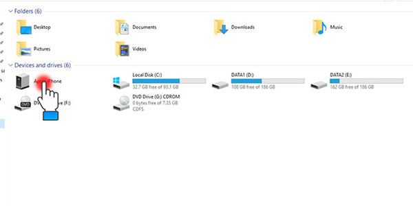 Mở mục My Computer trên máy tính và mục mới có tên Apple iPhone sẽ hiện ra.