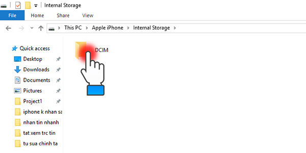 Trên máy tính chọn tiếp DCIM