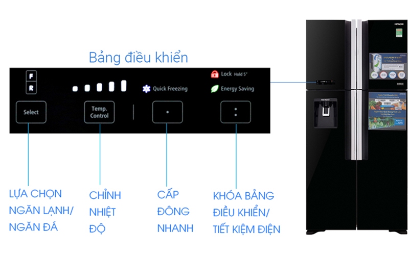 Cách sử dụng tủ lạnh Hitachi dựa vào bảng điều khiển