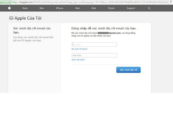 Điền email và mật khẩu Apple bạn đã đăng kí vào cửa sổ này để xác nhận tài khoản cho iPhone