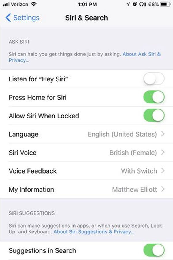 Tắt Hey Siri khi không dùng để tiết kiệm pin hơn khi nâng cấp iPhone lên iOS 11