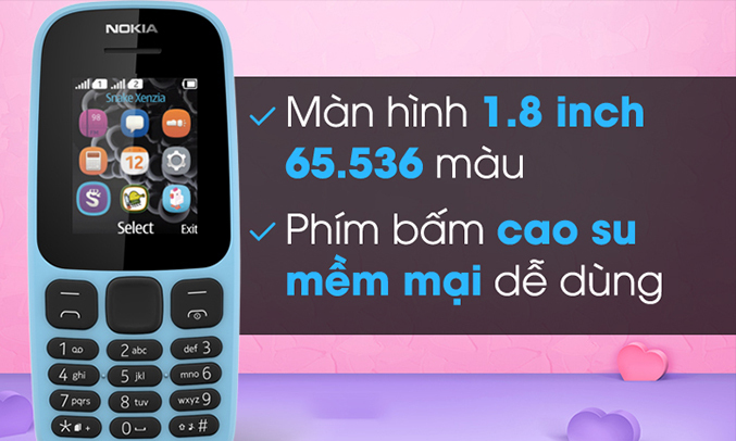 Nokia 105 Dual sim 2017 xanh chính hãng | nguyenkim.com