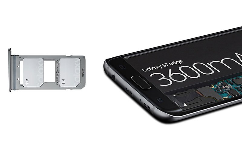 Điện thoại Samsung Galaxy S7 Edge hỗ trợ 2 sim và thẻ nhớ ngoài