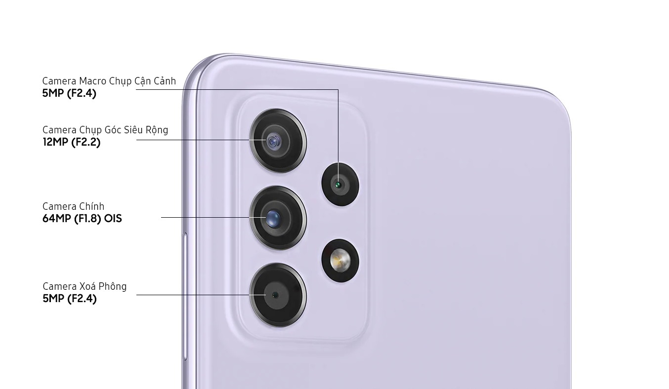 Điện thoại Samsung Galaxy A52 4G 8GB/128GB Tím - 4 camera