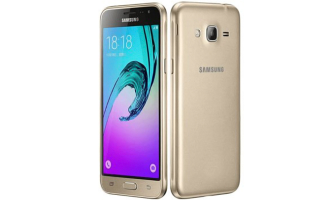 Samsung Galaxy J3 vàng kim loại sang trọng
