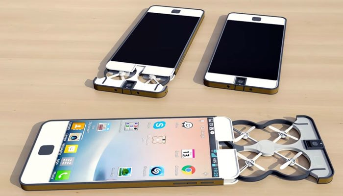 Chiếc máy bay gắn camera Drone Phone nhỏ gọn hơn nhiều so với máy bay không người lái