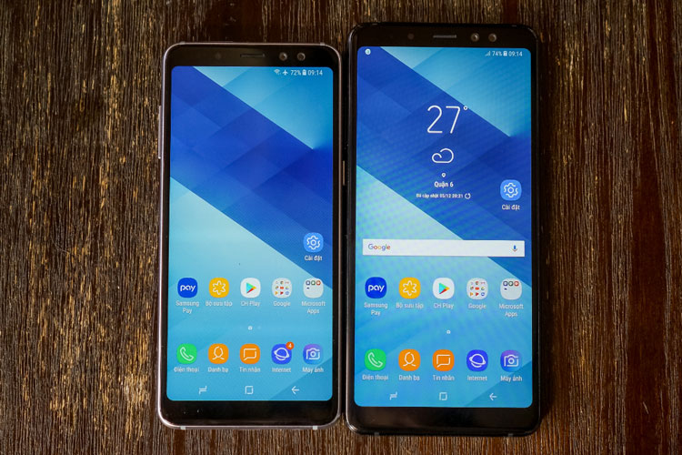 Màn hình tràn viền hiện đại chính là điểm nhấn của cả 2 chiếc điện thoại