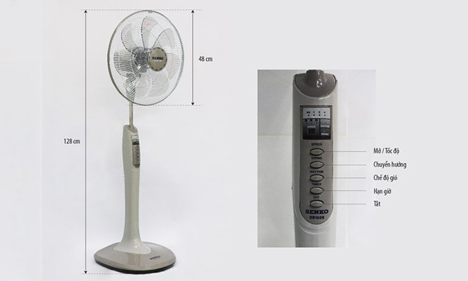 Quạt đứng Senko DR1608 xanh ngọc 3 tốc độ gió