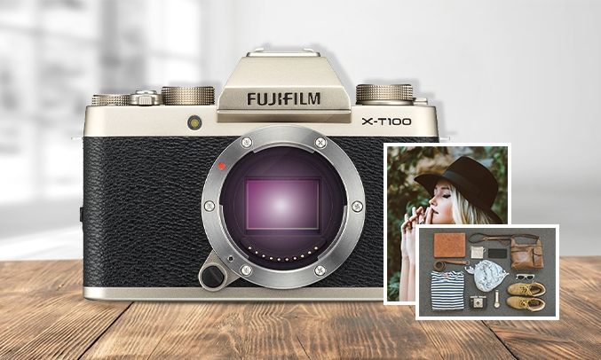 Champagne Gold Fujifilm Xt100 Megapixel Máy ảnh Fujifilm X-T100 G