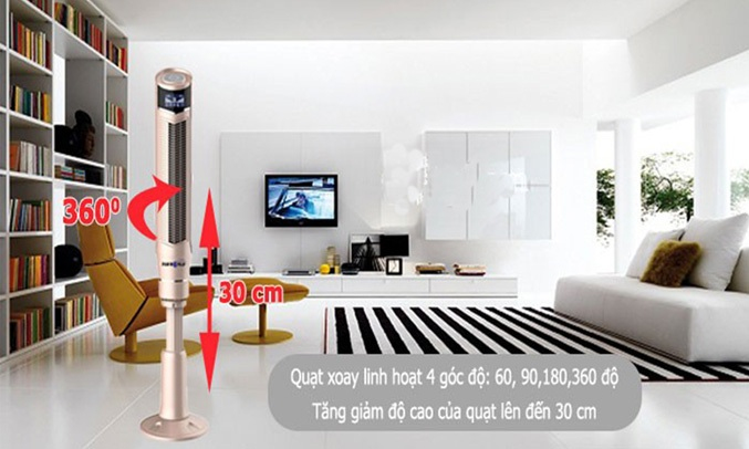 Quạt tháp Panworld PW-069H có chế độ xoay đa chiều