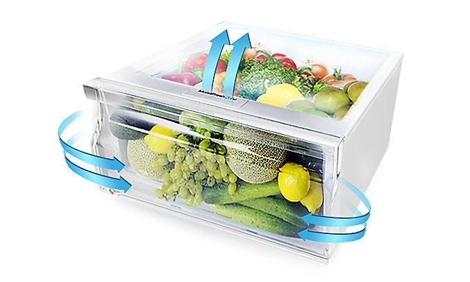 Tủ lạnh Samsung RT20HAR8DDX với ngăn tăng cường rau củ luôn giữ thực phẩm được tươi ngon