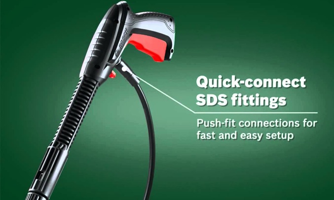 M&aacute;y phun xịt rửa &aacute;p lực cao Bosch AQT 100 th&aacute;o lắp v&ograve;i nhanh ch&oacute;ng dễ d&agrave;ng