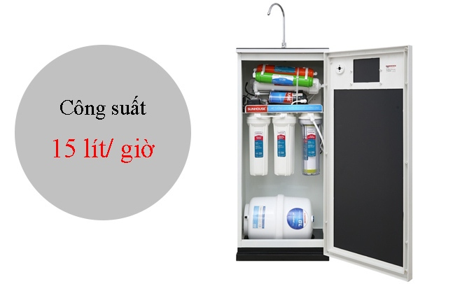 Máy lọc nước R.O 8 lõi Sunhouse SHA8858K công suất lọc lên đến 15 lít/ giờ
