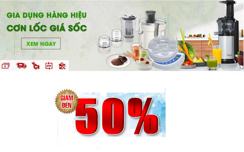 Nhiều mặt hàng gia dụng giảm đến 50%