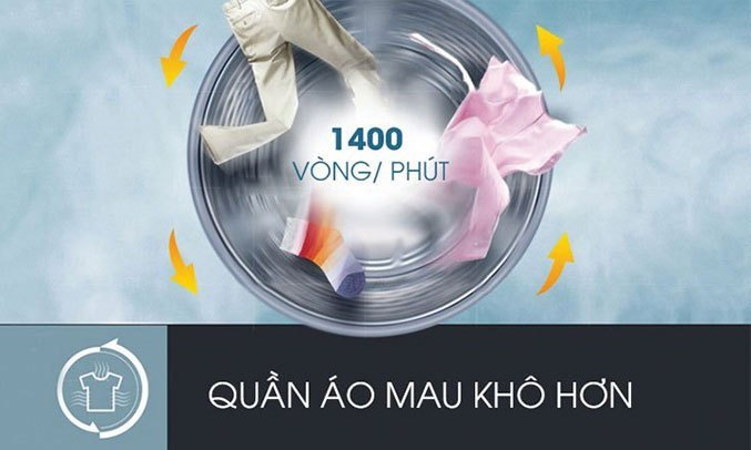 Máy giặt LG Inverter 9 kg FC1409S2W tốc độ quay vắt mạnh mẽ