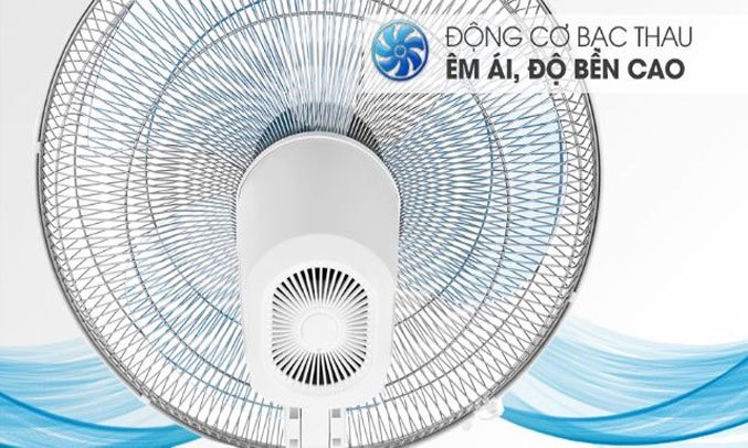 Quạt đứng Asia D16028-TV0 Trắng Động cơ bạc thau hoạt động êm ái, bền bỉ