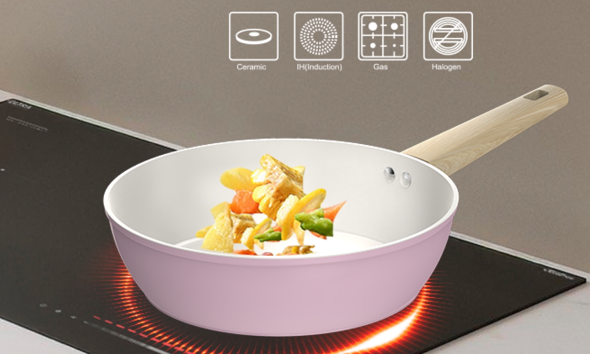 Chảo phủ sứ Nano đáy từ Sunhouse Healthy 20 cm SHG20MT1