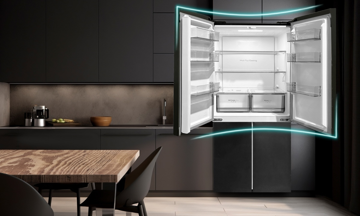 Công nghệ J-TECH Inverter Tủ lạnh được trang bị công nghệ J-TECH Inverter giúp tiết kiệm điện năng hiệu quả, đồng thời duy trì hoạt động êm ái, bền bỉ theo thời gian. Hệ thống máy nén thông minh điều chỉnh công suất linh hoạt, giúp nhiệt độ trong tủ luôn ổn định, bảo vệ thực phẩm tươi ngon lâu hơn mà vẫn giảm thiểu tiếng ồn khi vận hành.