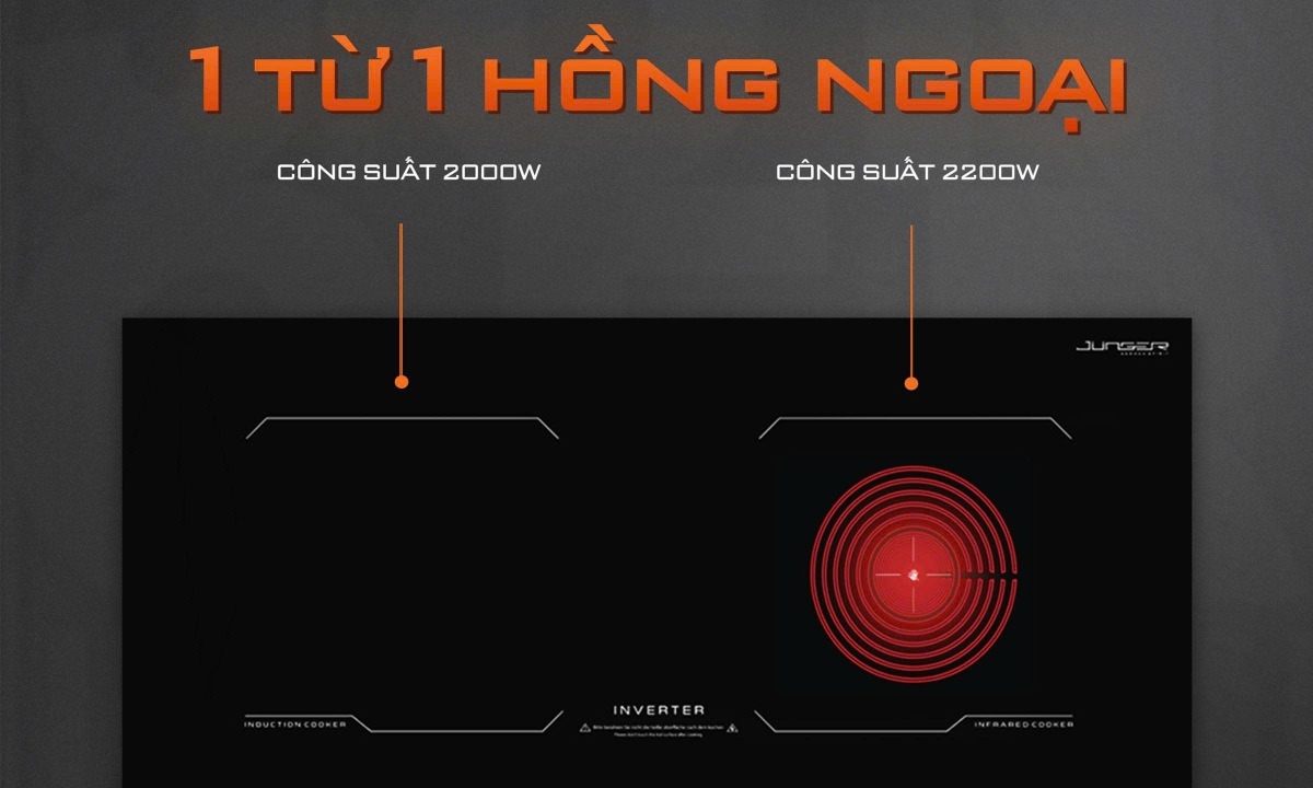 Bếp hồng ngoại Junger MK-24 - Thiết kế hiện đại, an toàn tuyệt đối khi sử dụng 