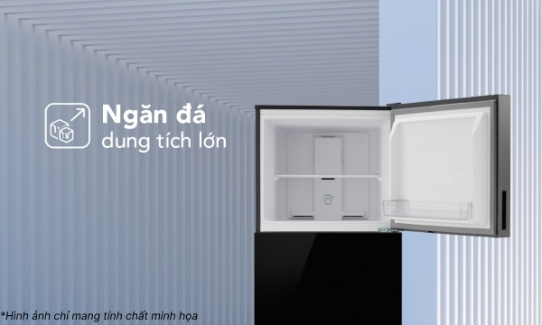 Ngăn đá dung tích lớn, tiện lợi cho nhu cầu gia đình Với ngăn đông rộng rãi khoảng 78 lít, sản phẩm đủ sức chứa thực phẩm lạnh đông cho nhiều ngày, phù hợp dùng cho gia đình từ 2–3 người.