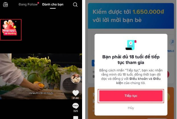 Biểu tượng hộp quà trên TikTok