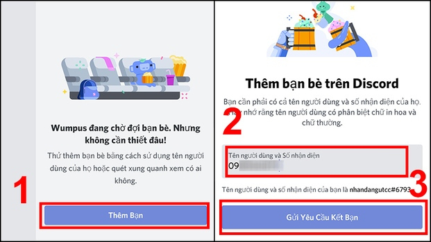 Bấm vào Gửi Yêu Cầu Kết Bạn