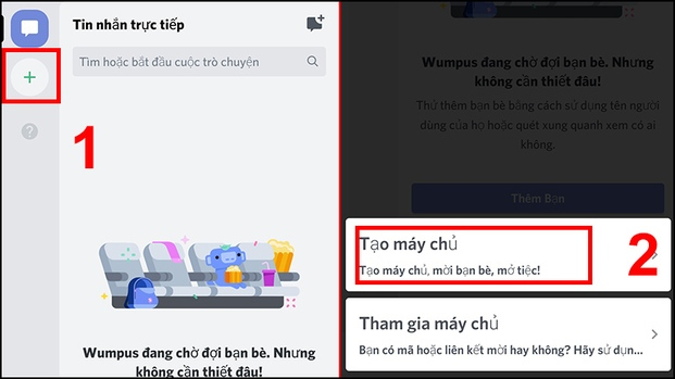 Nhấn chọn Tạo máy chủ
