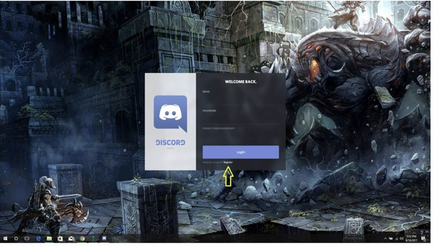 Nhấn vào Register