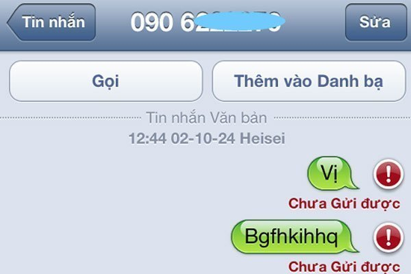 Tin nhắn không gửi được qua các điện thoại của hãng khác ngoài iPhone