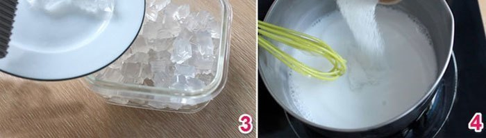 Cắt rau câu sau khi đã làm đông lạnh