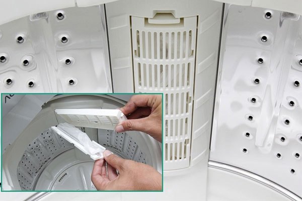 Bộ lọc xơ vải cải tiến giúp hạn chế tắc nghẽn nguồn nước trên máy giặt Aqua