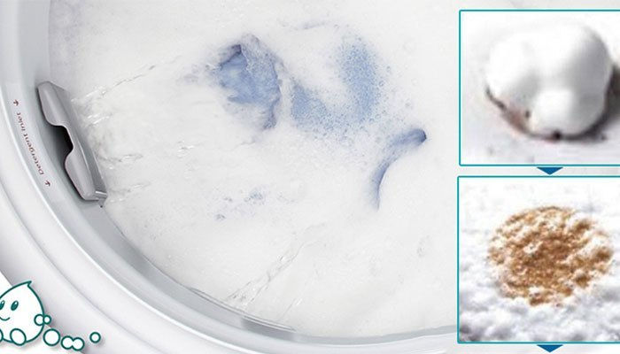 Máy giặt Panasonic sử dụng công nghệ StainMaster giúp bột giặt hòa tan trong nước, tạo bọt siêu mịn