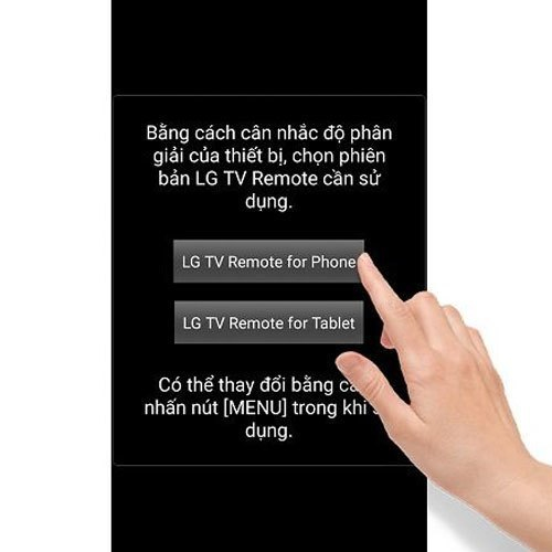 Chọn giao diện dành cho điện thoại khi ứng dụng hiện yêu cầu